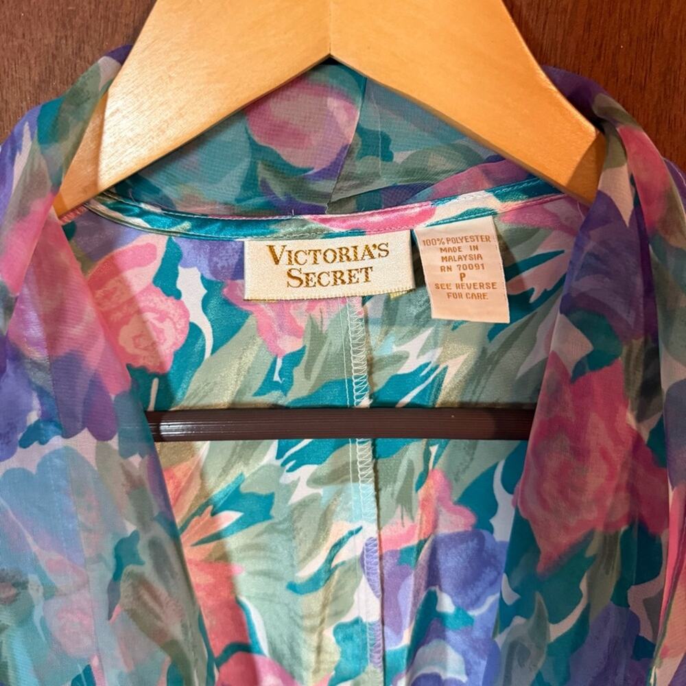 Vintage Victorias Secret Floral Duster Small Cottagecore Fairycore Whimsygoth - Picture 6 of 7